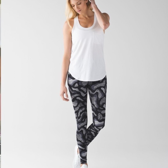 lululemon athletica Pants - Lululemon Wunder Under Warp Ice Grey Black long tall inseam Leggings